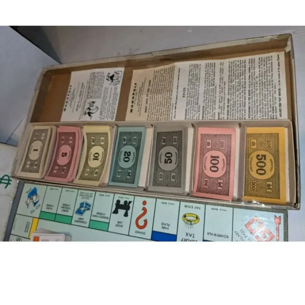 Vintage 1961 Monopoly Board Game Parker Brothers Complete Old School Cannon